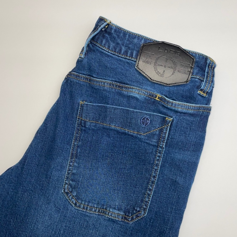 LAPG Terrain Flex Jeans Men 32x34(33"L) Straight Fit Blue Stretch Denim Tactical